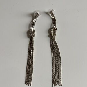 Elegant Silver Tassel Earrings